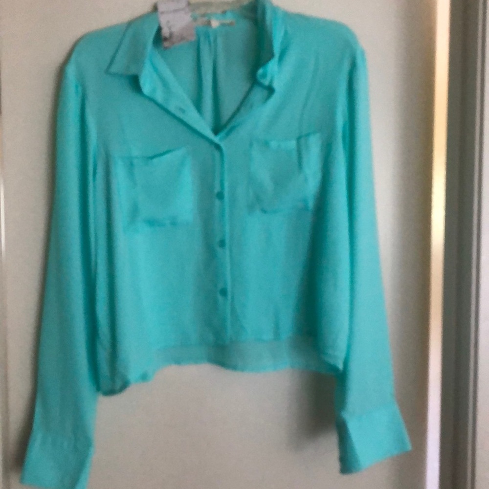 Nice blouse , long sleeves, short in length